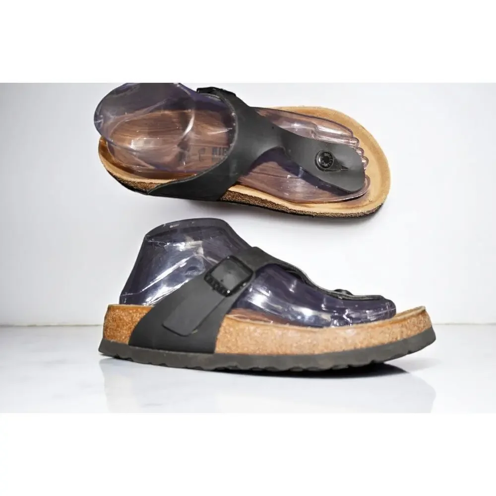 Birkenstock Gizeh Black Leather Sandals Women’s Size 37 (US 6-6.5) Germany